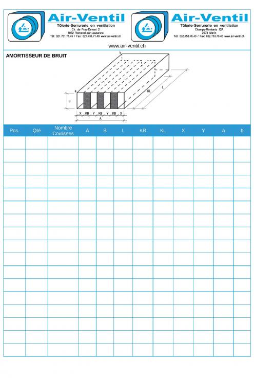 Formulaire - Amortisseur de bruit
